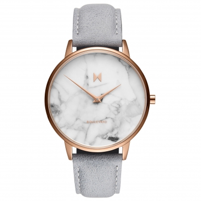 【PAIDEL派迪爾鐘錶】MVMT Boulevard 大理面皮革腕錶(買一送一)(兩色各一款)