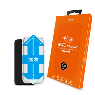 【hoda】iPhone 12 mini / 12 / 12 Pro / 12 Pro Max 手遊專用霧面磨砂防眩光黑框滿版玻璃保護貼(附貼膜神器)