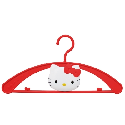 【JINMEI】Hello Kitty 立體臉蛋造型衣架-紅4入MT-556KT-RD