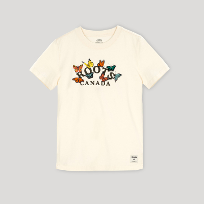 【Roots】 大童- 生生不息系列 蝴蝶元素短袖T恤