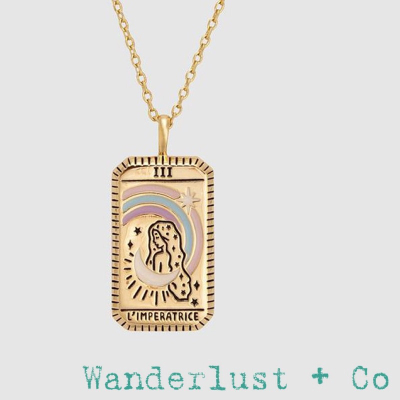 Wanderlust+co 澳洲品牌 金色新月彩虹項鍊 長方形錢幣項鍊 L'Imperatrice 成長與活力