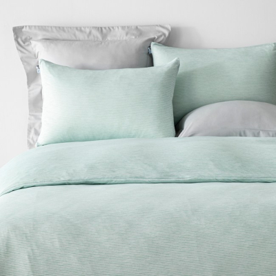 【HOLA Petite】snow touch 涼感床包兩用被組雙人-條紋綠
