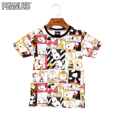 【PEANUTS】史努比漫畫格滿版童短袖圓領T(120~150碼)