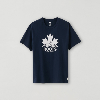 【Roots】男裝- 自然探索系列 楓葉山稜短袖T恤-兩色