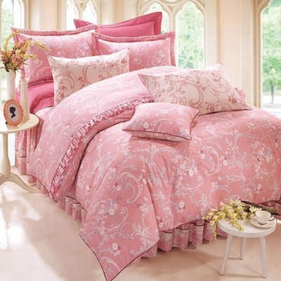 【寢室物語】蒙麗莎粉色美國棉七件式床罩組