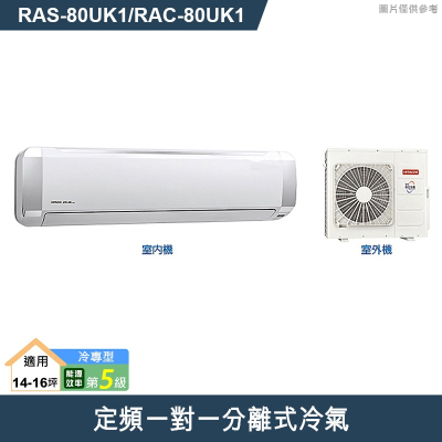 HITACHI日立【RAS-80UK1/RAC-80UK1】定頻一對一分離式冷氣(冷專型)(標準安裝)