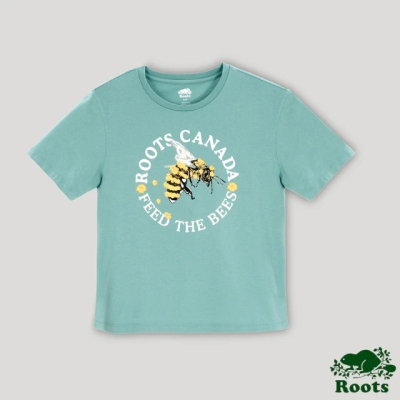 【Roots】女裝-生生不息系列 蜜蜂元素寬短版T恤