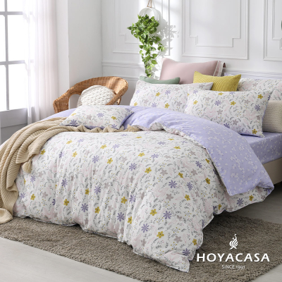 【HOYACASA 】精梳棉兩用被床包組-天絲入棉30%/蜜境花園(雙人/加大)