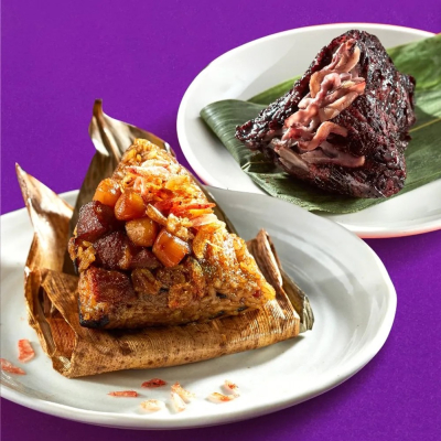 【瓦城】◆泰式首選◆泰式蝦醬肉粽3顆+芋香紫米粽2顆