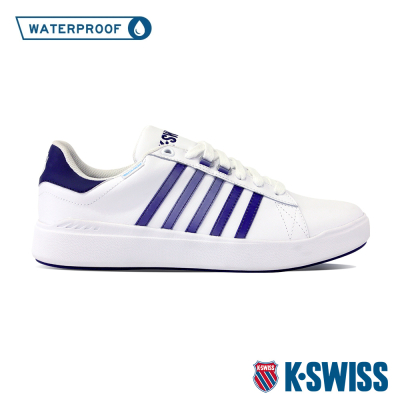 【K-SWISS】Pershing Court Light DS WP防水時尚運動鞋-女-白/藍