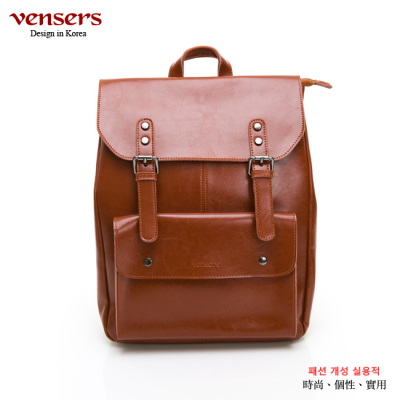【vensers】 小牛皮潮流個性包~後背包 (NL1078301棕色)