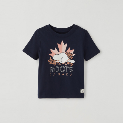 【Roots】 小童- 愛最大加拿大日系列 經典元素短袖T恤