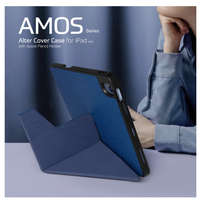 【JTLEGEND】JTLEGEND iPad Air 2022 Amos 10.9吋 筆槽+磁扣版(這個)(海軍藍)