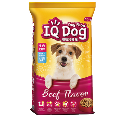 【IQ Dog】聰明乾狗糧 - 牛肉口味15kg (成犬配方)