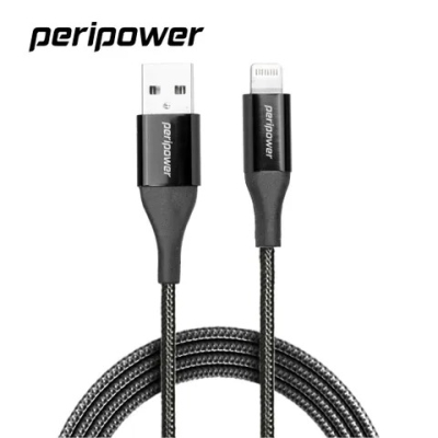 【peripower】Apple MFi Lightning 鋁合金編織線(黑)_60cm / CD-C20