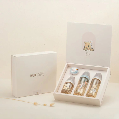 【甜蜜家族】NUK x Disney 小熊維尼聯名新生兒禮盒(附提袋) - PPSU感溫奶瓶