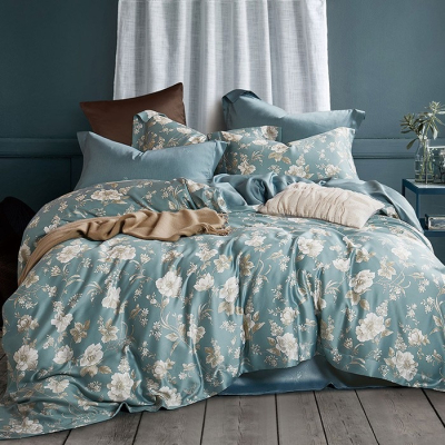 【Betrise】山茶春色 雙人-植萃系列100%奧地利天絲八件式鋪棉兩用被床罩組