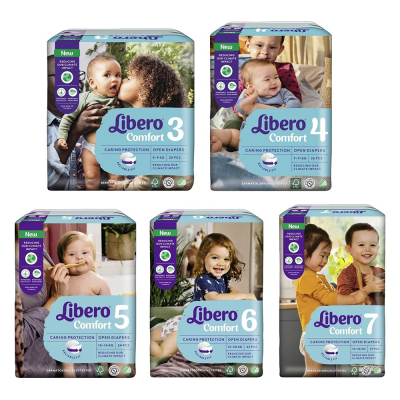 【甜蜜家族】麗貝樂 Libero 嬰兒紙尿褲 Comfort系列 (箱購3包) 3~4號