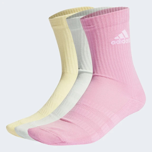 【Adidas】運動襪三色襪-黃粉綠糖果色中筒襪  HI1647