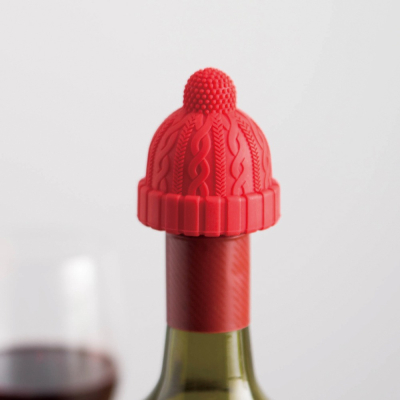 【日本霜山】小紅帽造型矽膠密封酒瓶塞-3入