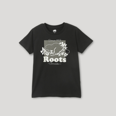 【Roots】女裝- 城市悠遊系列 金屬方框海狸短袖T恤