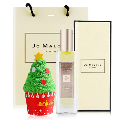Jo Malone 星光聖誕苦橙香水(30ml)+聖誕樹造型毛巾[附禮盒+提袋]-國際航空版