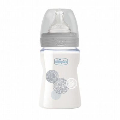 【Chicco】舒適哺乳-防脹氣玻璃奶瓶240ml(小單孔)-3色
