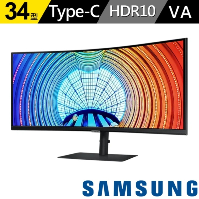 【Samsung 】三星 S6 34型 2K 窄邊1000R 曲面電腦螢幕 (S34A650UXC)
