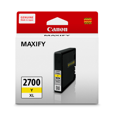 【Canon】PGI-2700XL-Y 原廠黃色高容量墨水匣