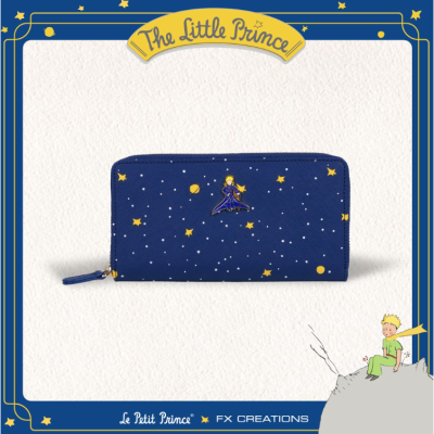 領券1606【小王子Le Petit Prince聯名款】閃耀星空系列 真皮拉鏈長夾-星空藍 LPPW76035-98