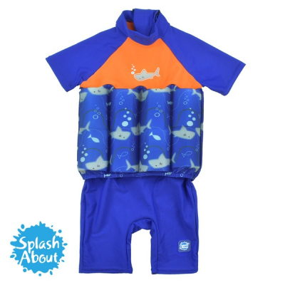 【Splash About 潑寶】UV FloatSuit 兒童防曬浮力泳衣 - 亮橘鯊魚 1-2 歲