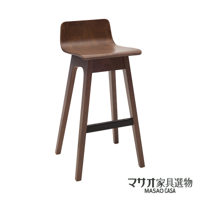 【生活工場】艾瓦橡膠木吧檯椅-褐色