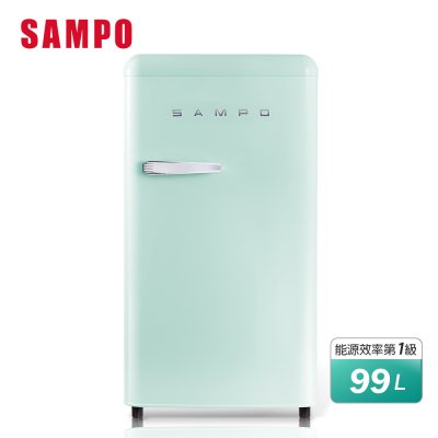 【SAMPO 聲寶】99公升一級能效歐風美型單門冰箱(香氛綠)SR-C10(E)_生活工場