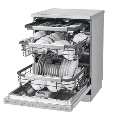 【LG樂金】QuadWash Steam 四方洗蒸氣洗碗機 (消光銀) DFB335HS 上觸控面板 自動開門烘乾