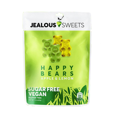 【JEALOUS SWEETS】天然果汁軟糖-快樂熊無糖造型軟糖(純素) 40g/包