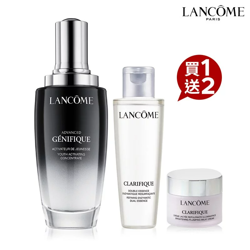 LANCOME 蘭蔻】超未來極光活粹彈嫩組（小黑瓶100ml+極光水50ml+極光霜