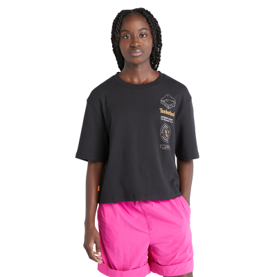 【Timberland】女款黑色有機棉TIMBERFRESH短袖T恤|A6AH1001
