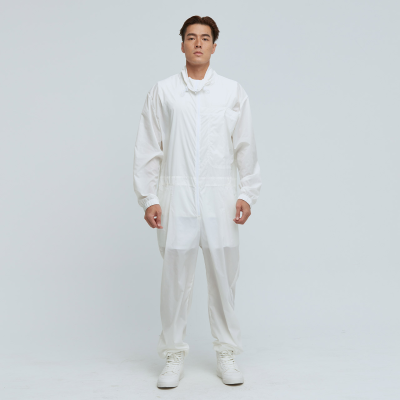【VOUX】Ultracool-涼感透明高領連身工裝服(男)-香檳白