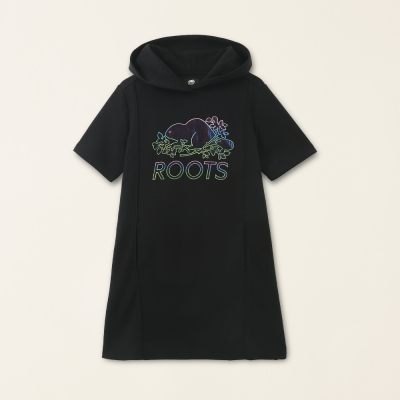 【Roots】宇宙探索系列 彩虹海狸A字洋裝  黑