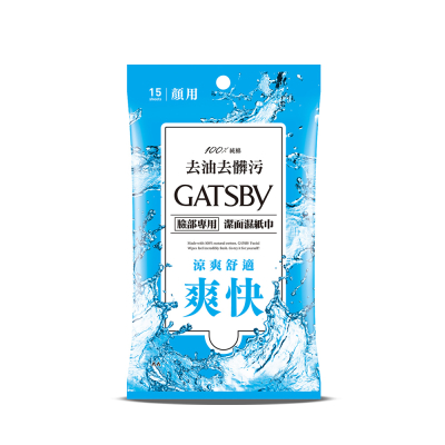 【GATSBY】潔面濕紙巾 15張/包