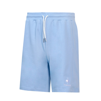 【le coq sportif】男女款天空藍色基礎百搭針織運動短褲  (LWR8328131)