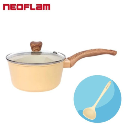 【NEOFLAM】Reverse系列18cm單柄湯鍋(電磁底)-香草+矽膠湯杓