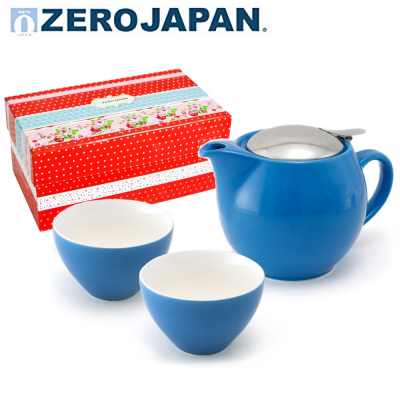 ZERO JAPAN 典藏陶瓷一壺兩杯超值禮盒組(藍苺)