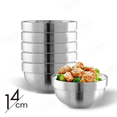 【SADOMAIN 仙德曼】316不鏽鋼雙層碗14cm(6入盒裝) SG0140