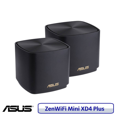 ASUS 華碩 ZenWiFi Mini XD4 Plus 雙入組 AX1800 Mesh雙頻WiFi6無線路由器 黑色