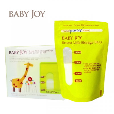 【韓國 BABY JOY】100ml站立式抗菌母乳儲存袋90入(30入*3盒)(母乳存儲袋、母乳袋)