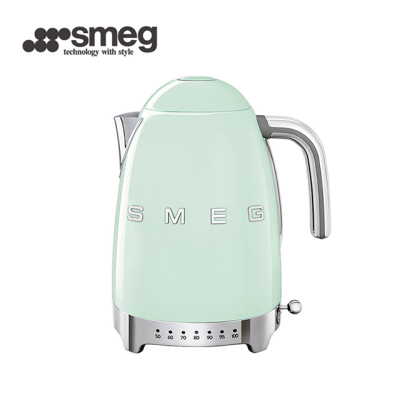 義大利【SMEG】1.7L大容量控溫式電熱水壺-粉綠色