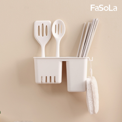 FaSoLa 多用途壁掛雙格筷子 餐具架 