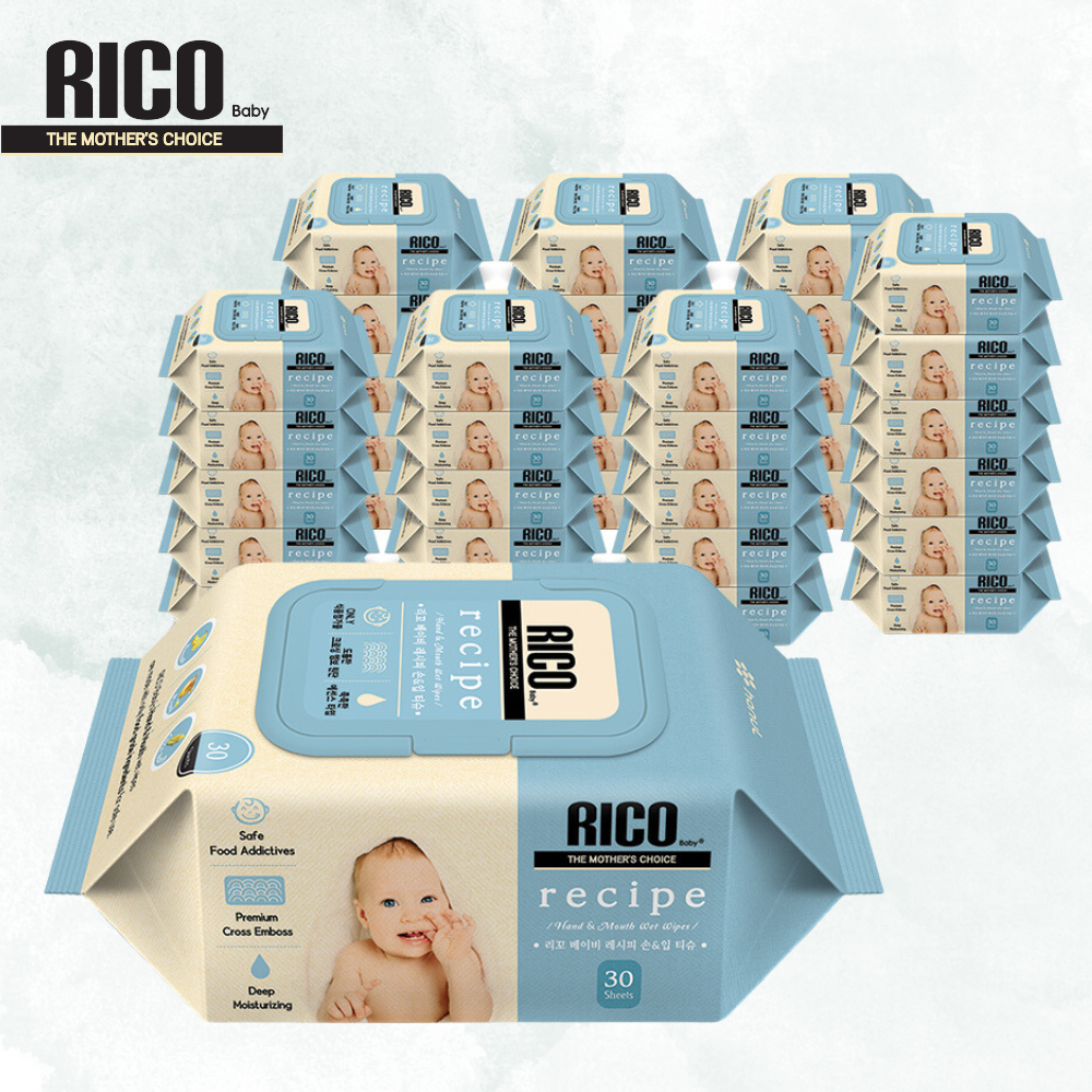 韓國RICO baby｜嬰兒口手濕紙巾Ricepe (30片裝)－36入