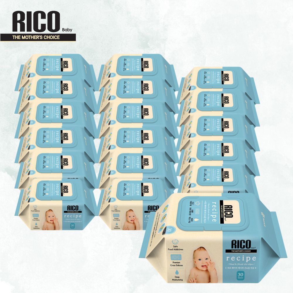 韓國RICO baby｜嬰兒口手濕紙巾Ricepe (30片裝)－18入